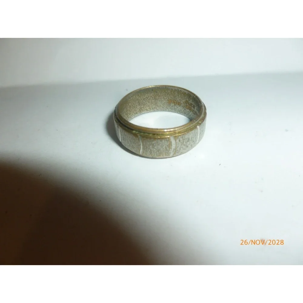 Signed KARATCLAD Vintage 18K Electroplated‎ Textured Band Ring sz 7